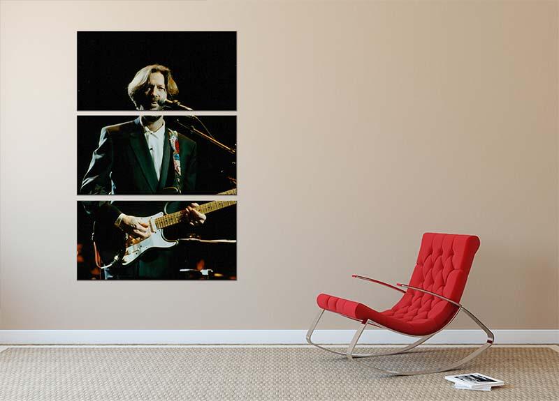 Eric Clapton on stage 3 Split Panel Canvas Print - Canvas Art Rocks - 2