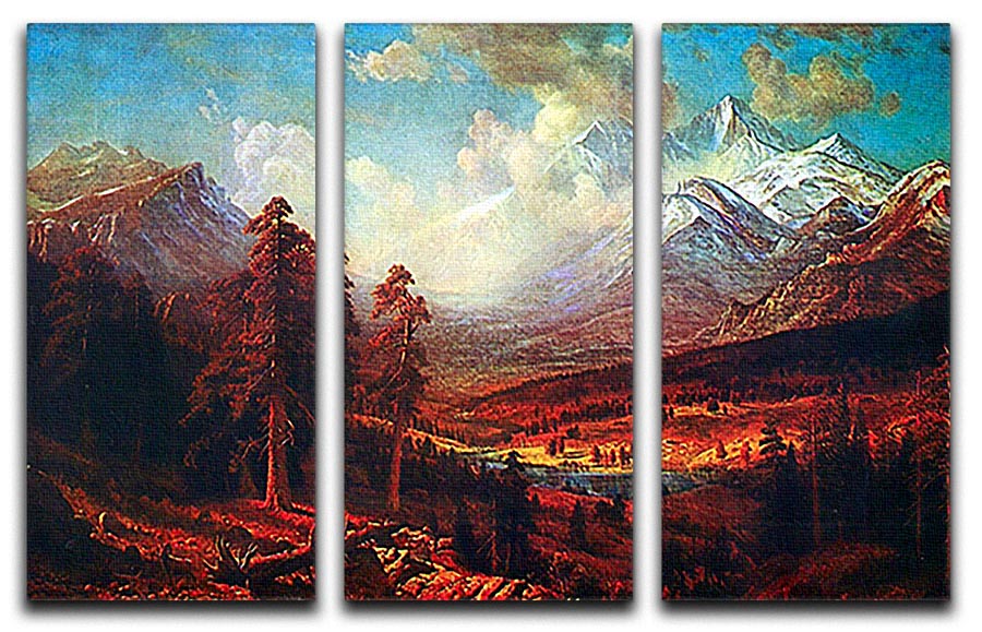 Estes Park by Bierstadt 3 Split Panel Canvas Print - Canvas Art Rocks - 1