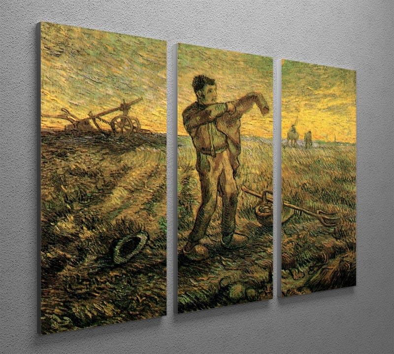 Evening The End of the Day after Millet by Van Gogh 3 Split Panel Canvas Print - Canvas Art Rocks - 4