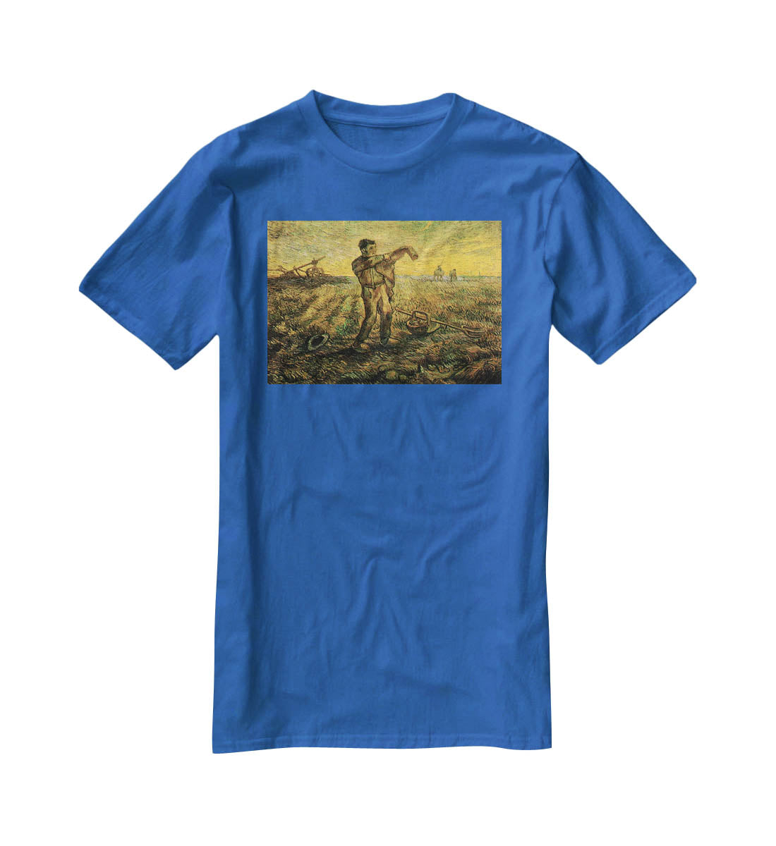 Evening The End of the Day after Millet by Van Gogh T-Shirt - Canvas Art Rocks - 2