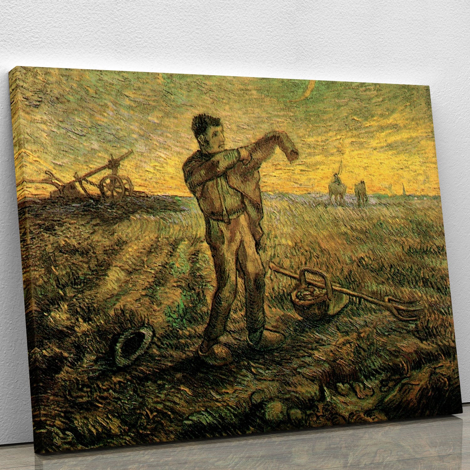Evening The End of the Day after Millet by Van Gogh Canvas Print or Poster - Canvas Art Rocks - 1