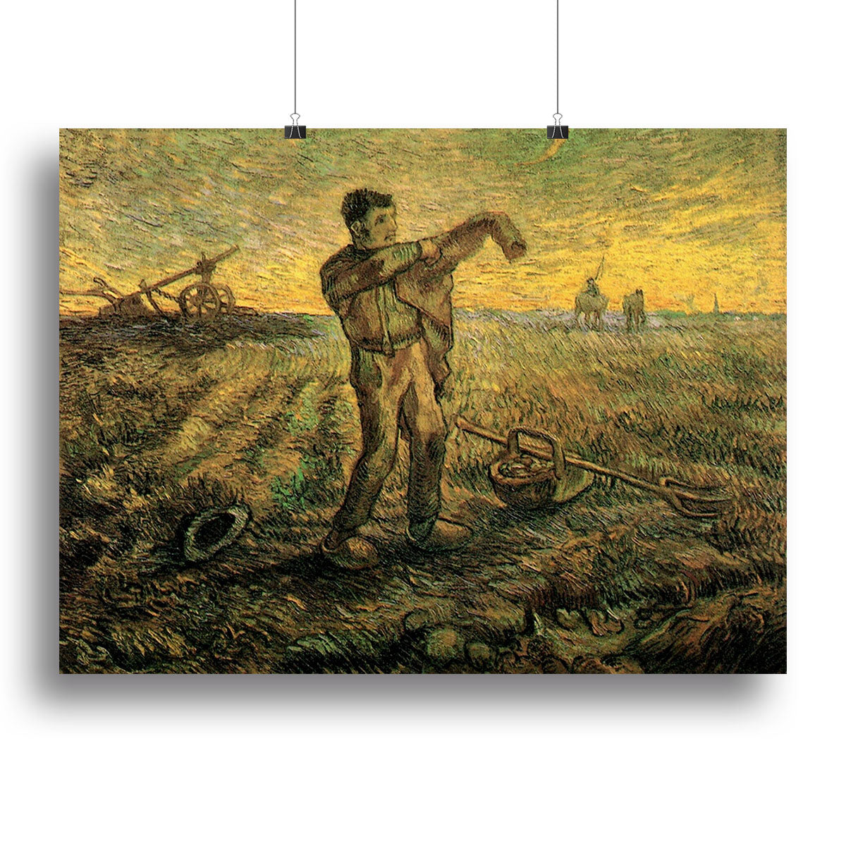 Evening The End of the Day after Millet by Van Gogh Canvas Print or Poster - Canvas Art Rocks - 2