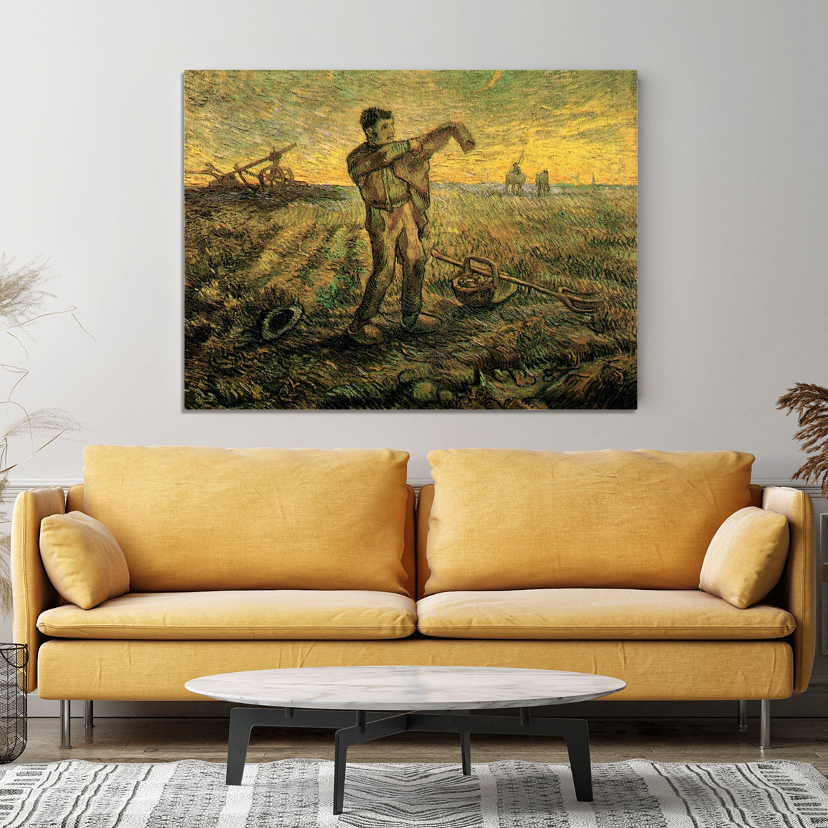 Evening The End of the Day after Millet by Van Gogh Canvas Print or Poster - Canvas Art Rocks - 4