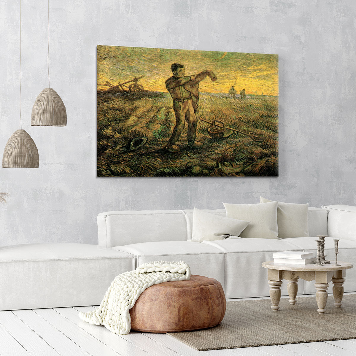 Evening The End of the Day after Millet by Van Gogh Canvas Print or Poster - Canvas Art Rocks - 6
