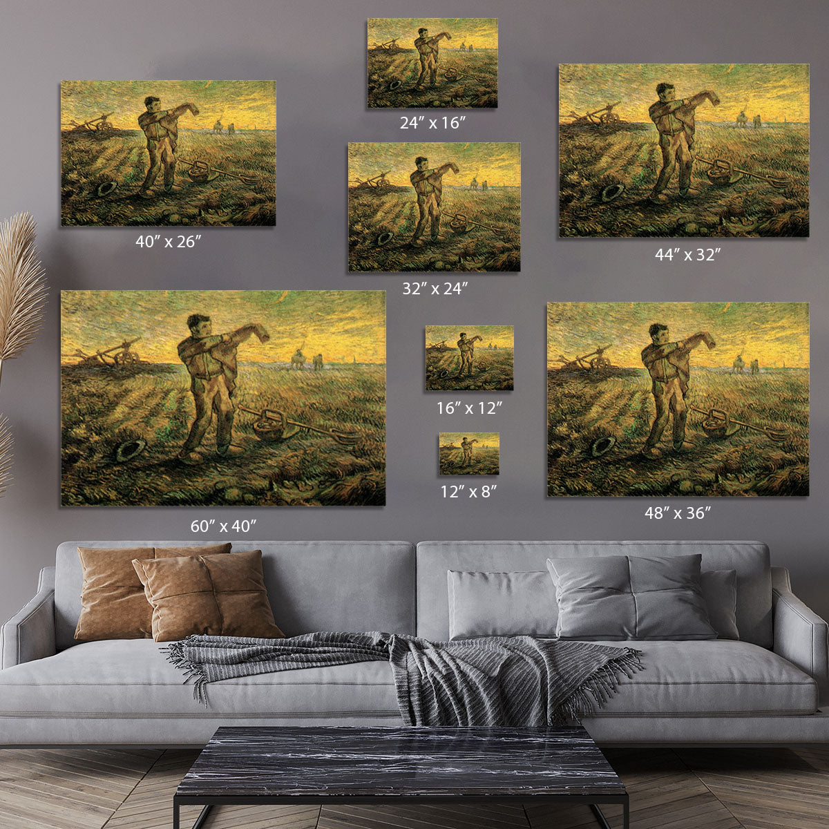 Evening The End of the Day after Millet by Van Gogh Canvas Print or Poster - Canvas Art Rocks - 7