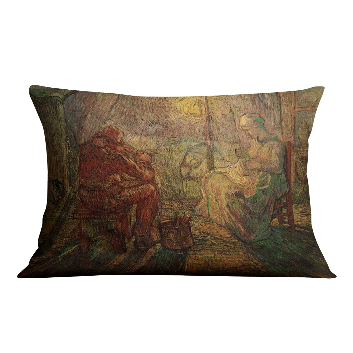 Evening The Watch after Millet by Van Gogh Cushion