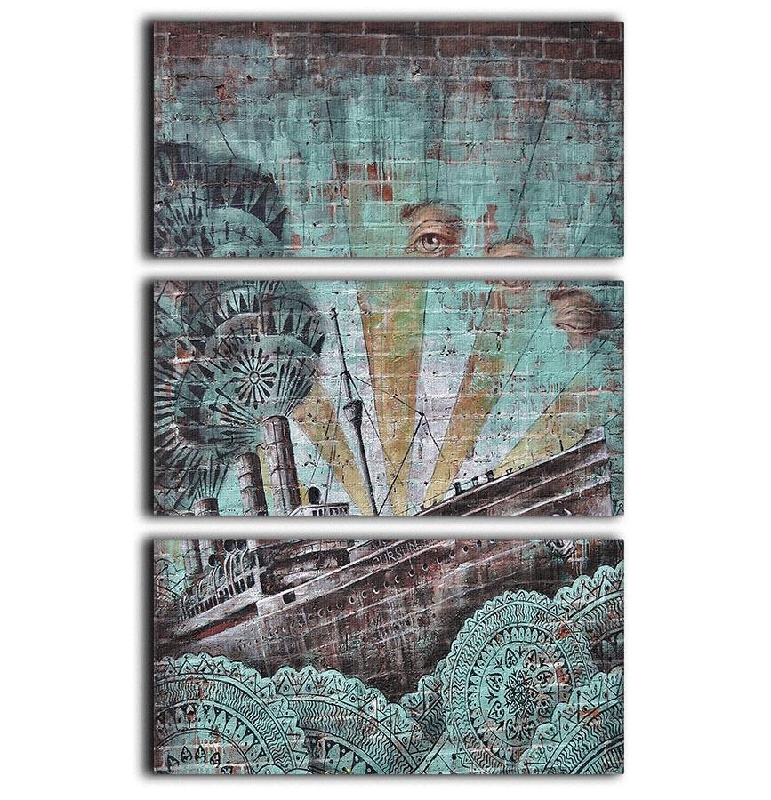 Eye Of The Storm Graffiti 3 Split Panel Canvas Print - Canvas Art Rocks - 1