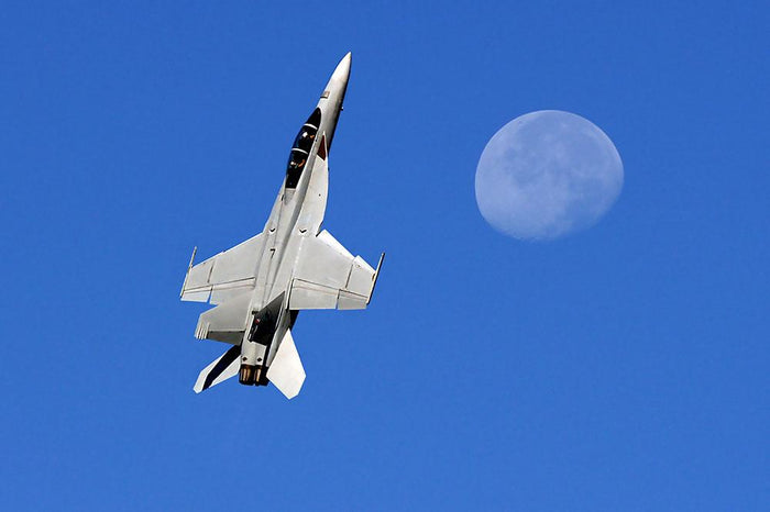 F-18 and the Moon Wall Mural Wallpaper