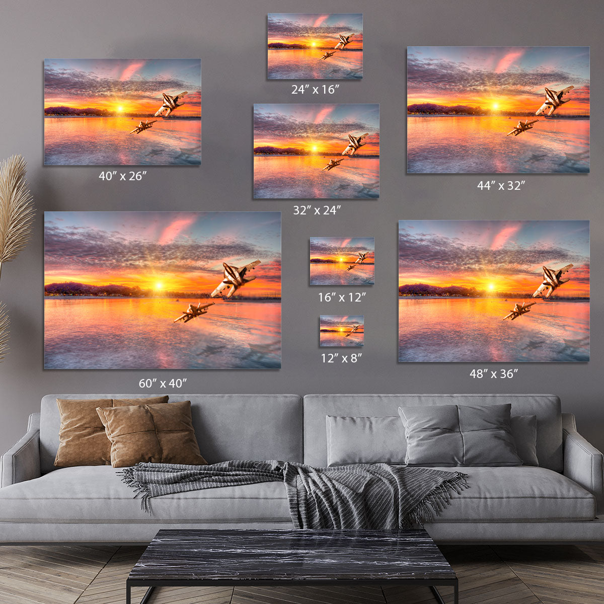 F 18 squadron over the sea Canvas Print or Poster - Canvas Art Rocks - 7