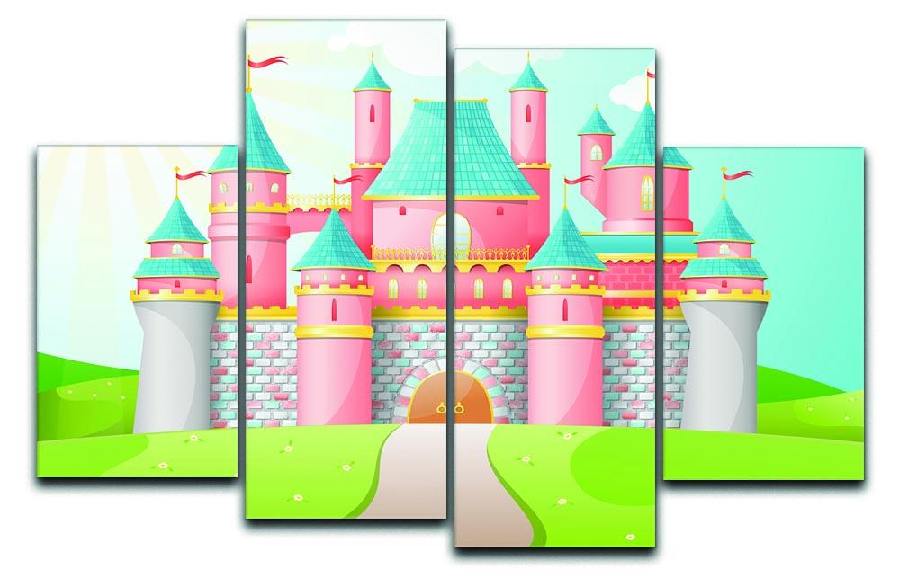 FairyTale castle illustration 4 Split Panel Canvas  - Canvas Art Rocks - 1