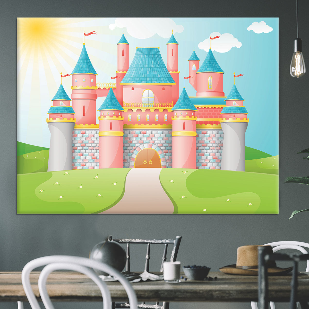 FairyTale castle illustration Canvas Print or Poster - Canvas Art Rocks - 3