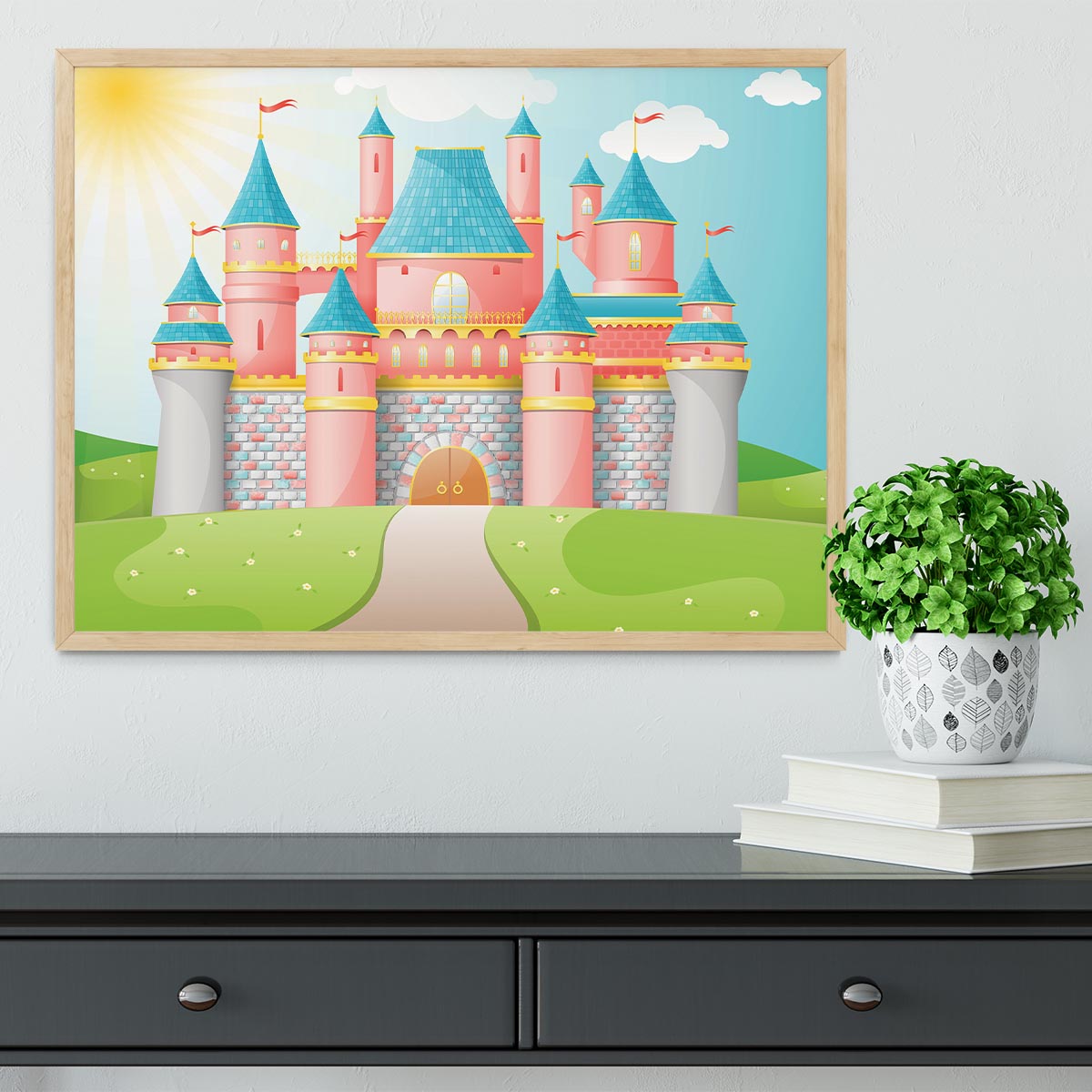 FairyTale castle illustration Framed Print - Canvas Art Rocks - 4