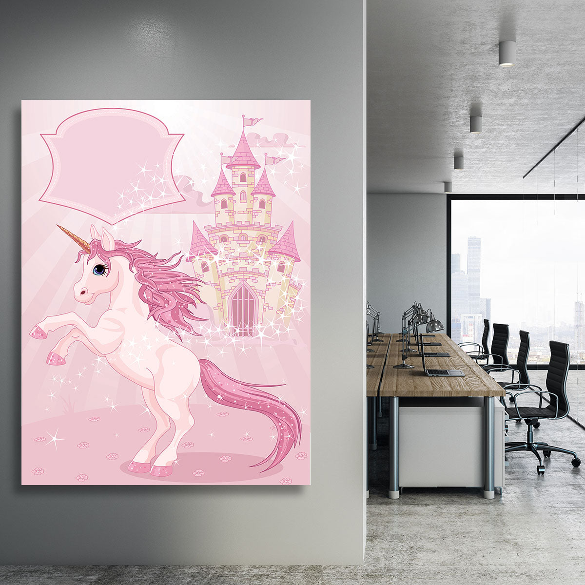 Fairy Tale Castle and Unicorn Canvas Print or Poster - Canvas Art Rocks - 3