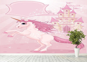 Fairy Tale Castle and Unicorn Wall Mural Wallpaper - Canvas Art Rocks - 4