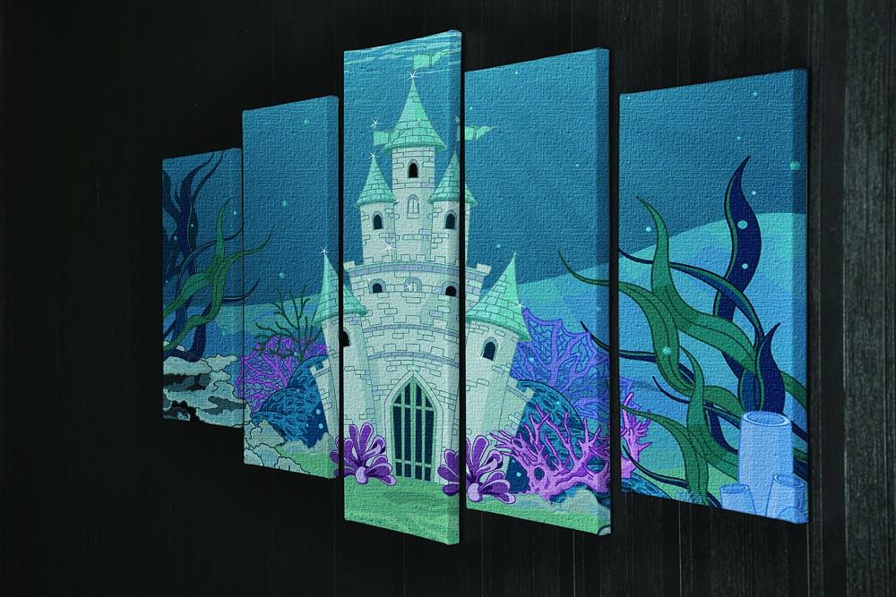 Fairy Tale Mermaid Princess Castle 5 Split Panel Canvas - Canvas Art Rocks - 2