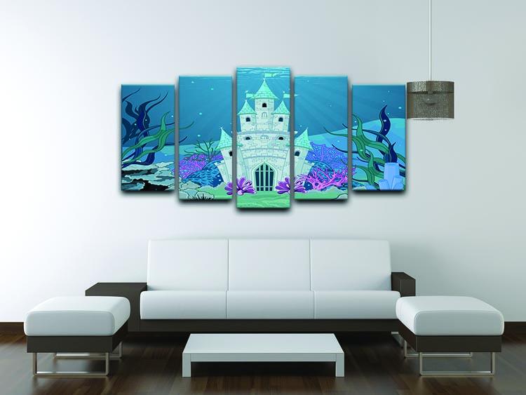 Fairy Tale Mermaid Princess Castle 5 Split Panel Canvas - Canvas Art Rocks - 3