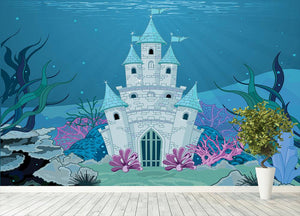 Fairy Tale Mermaid Princess Castle Wall Mural Wallpaper - Canvas Art Rocks - 4
