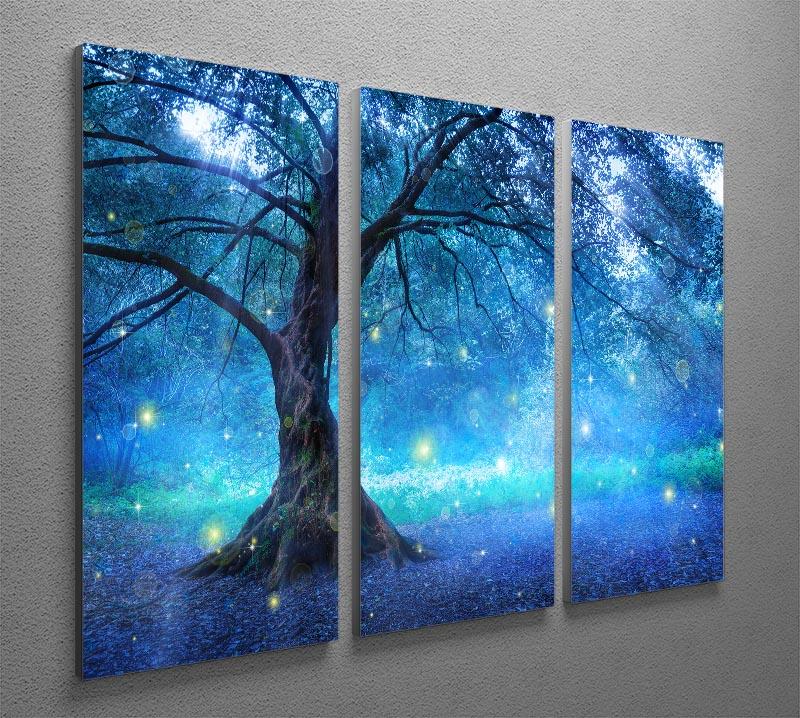 Fairy Tree In Mystic Forest 3 Split Panel Canvas Print - Canvas Art Rocks - 2