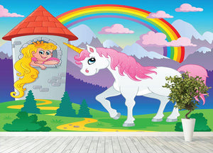 Fairy tale unicorn Wall Mural Wallpaper - Canvas Art Rocks - 4
