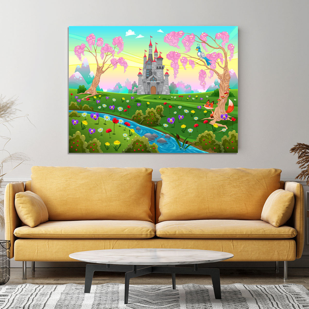 Fairytale scenery with castle Canvas Print or Poster - Canvas Art Rocks - 4