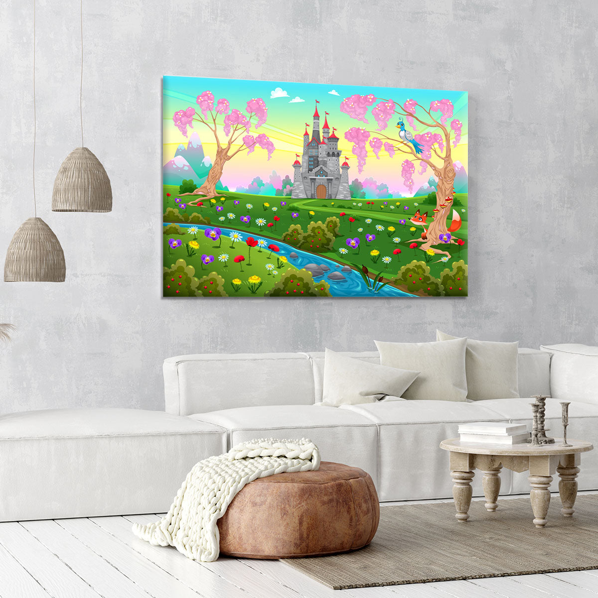 Fairytale scenery with castle Canvas Print or Poster - Canvas Art Rocks - 6