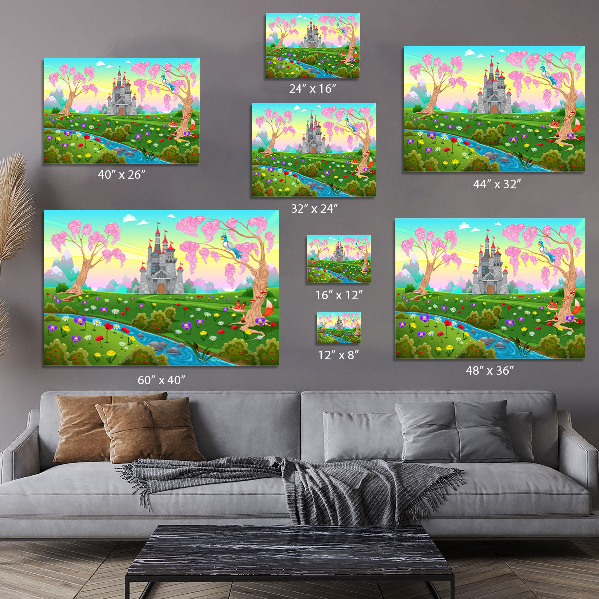 Fairytale scenery with castle Canvas Print or Poster - Canvas Art Rocks - 7