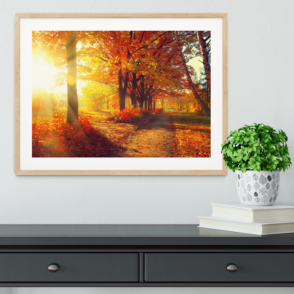 Fall Autumn Park Framed Print - Canvas Art Rocks - 3
