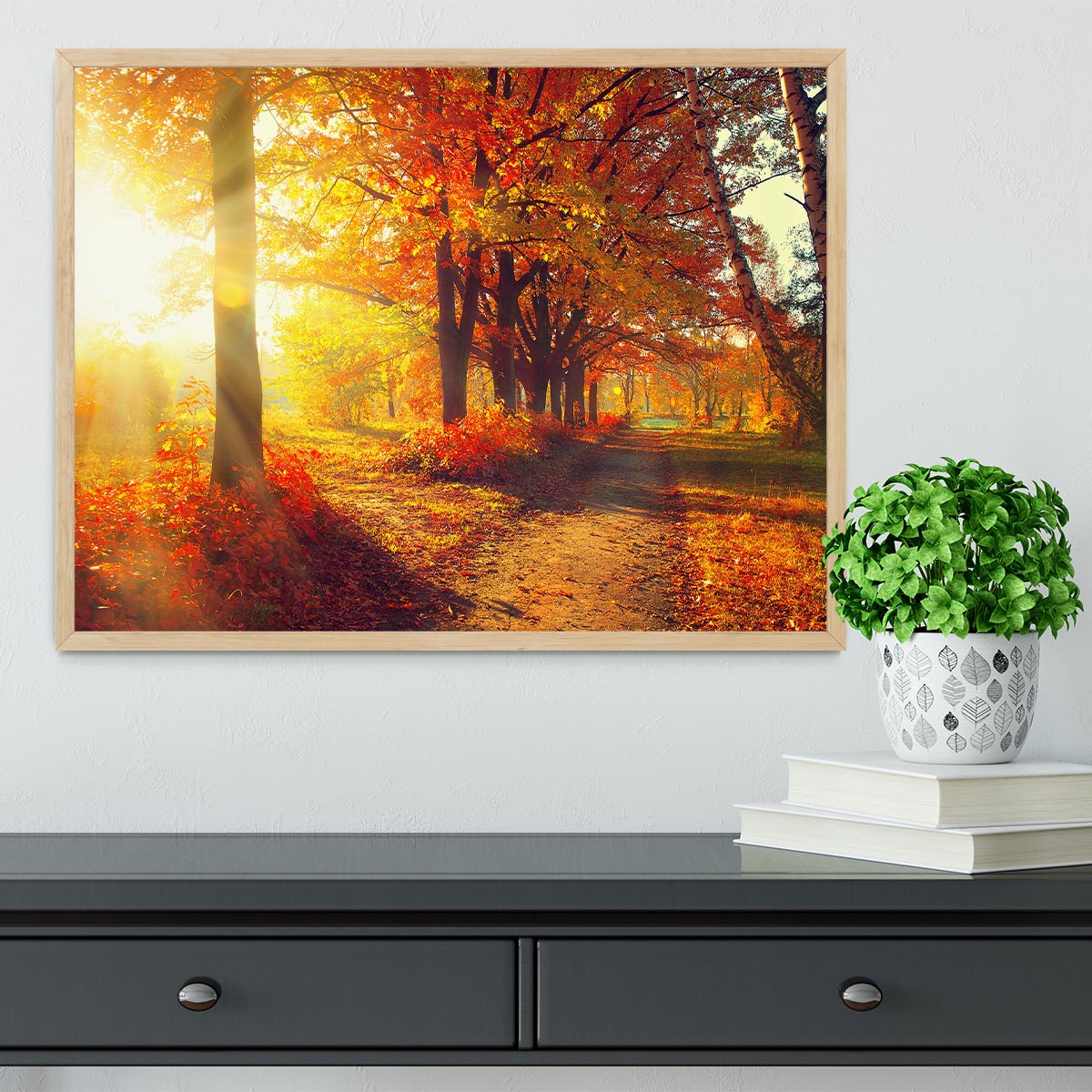 Fall Autumn Park Framed Print - Canvas Art Rocks - 4
