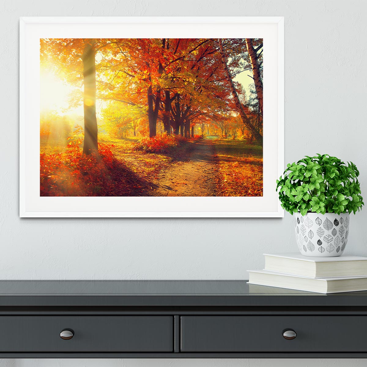 Fall Autumn Park Framed Print - Canvas Art Rocks - 5