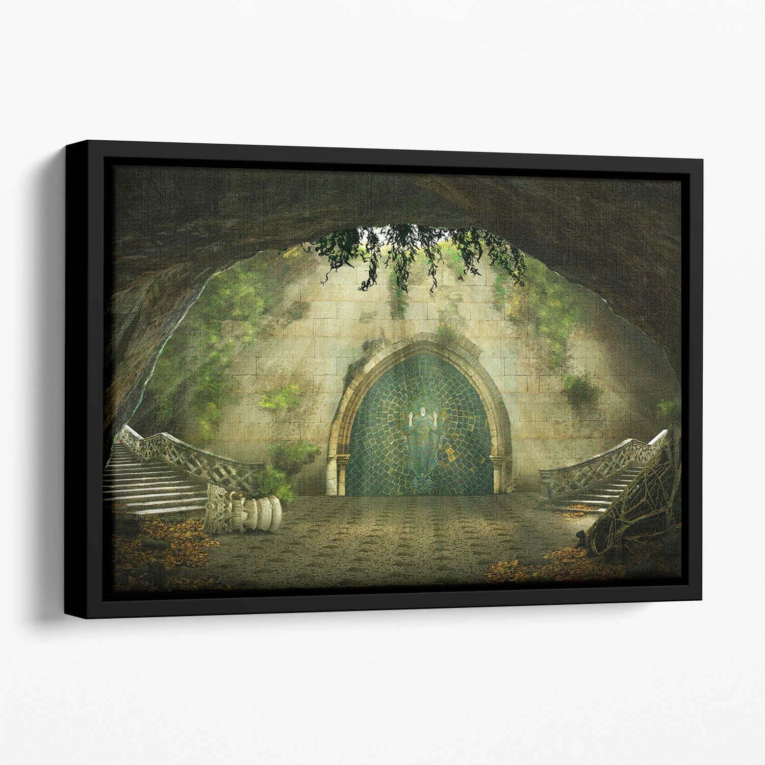 Fantasy cave Floating Framed Canvas
