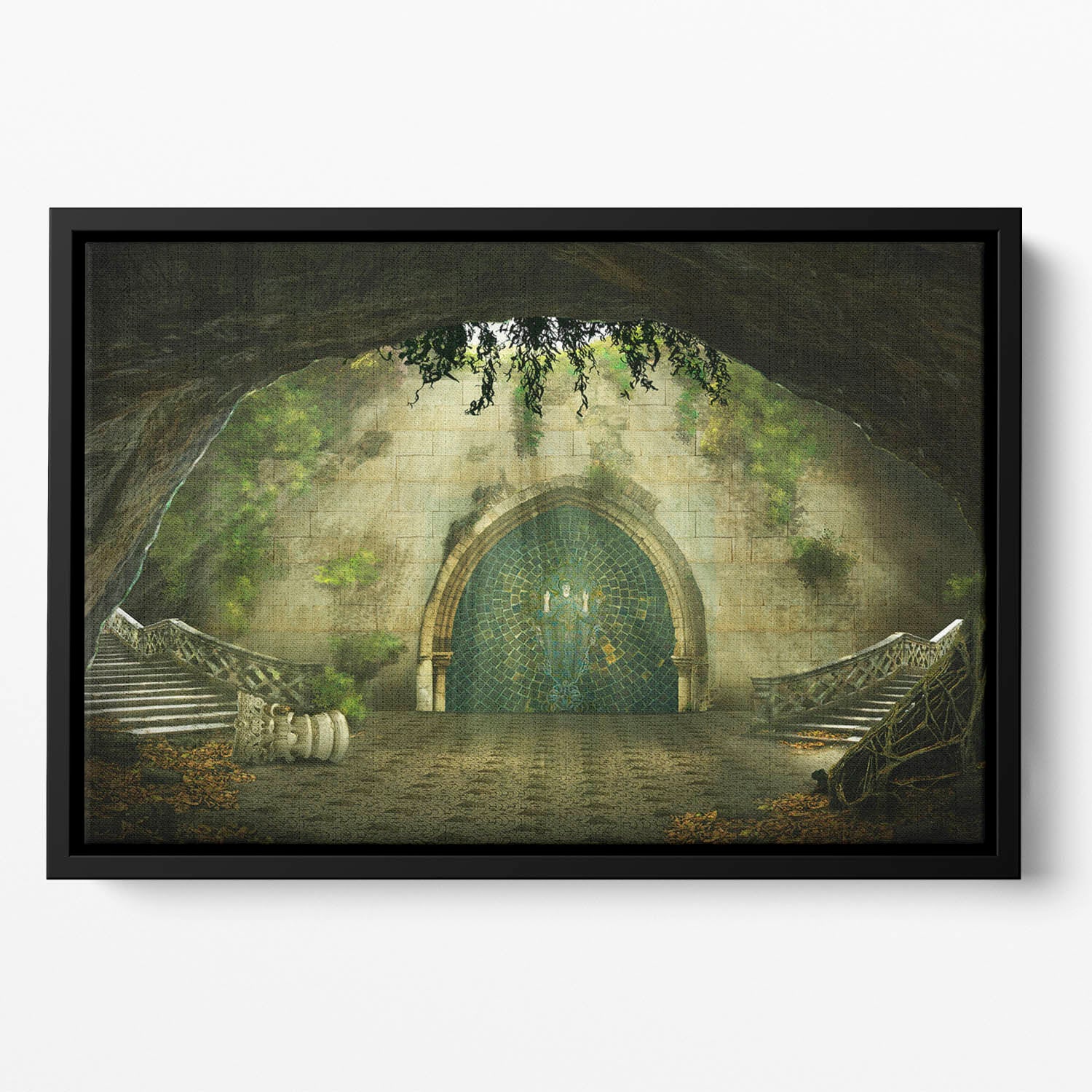 Fantasy cave Floating Framed Canvas