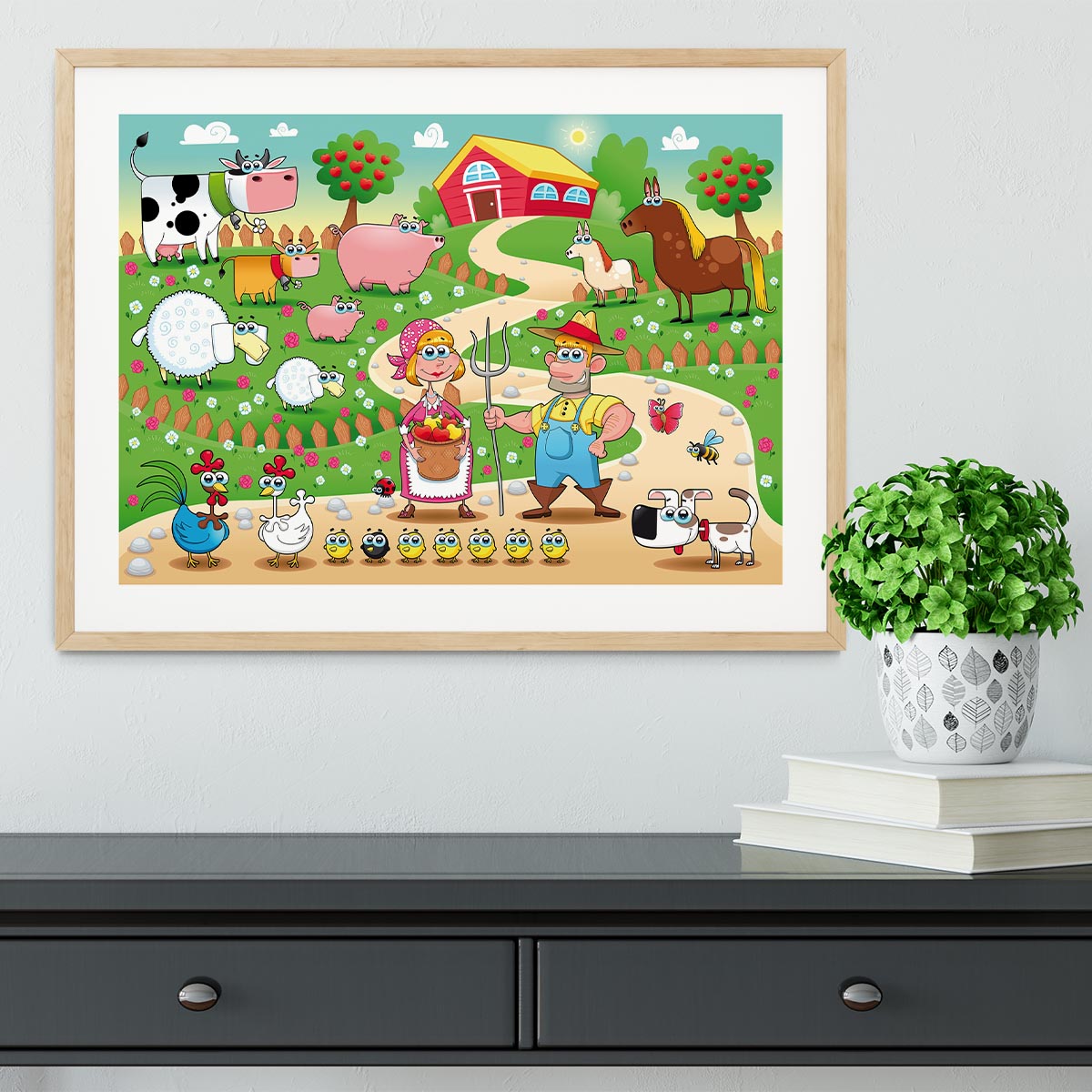 Farm Family Framed Print - Canvas Art Rocks - 3
