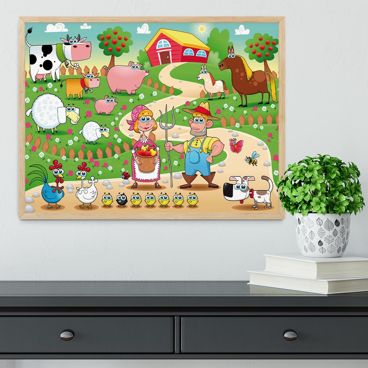 Farm Family Framed Print - Canvas Art Rocks - 4