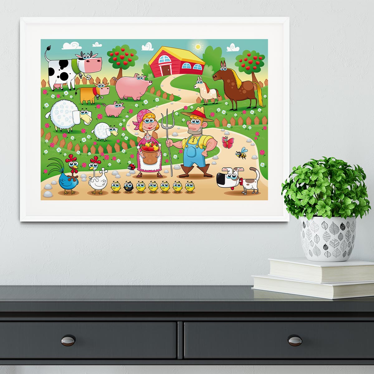 Farm Family Framed Print - Canvas Art Rocks - 5