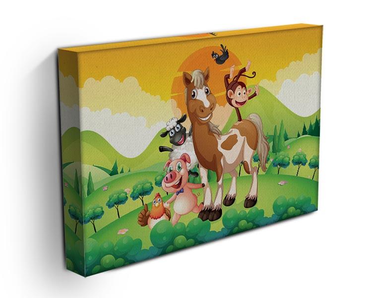 Farm animals in the field Canvas Print or Poster - Canvas Art Rocks - 3