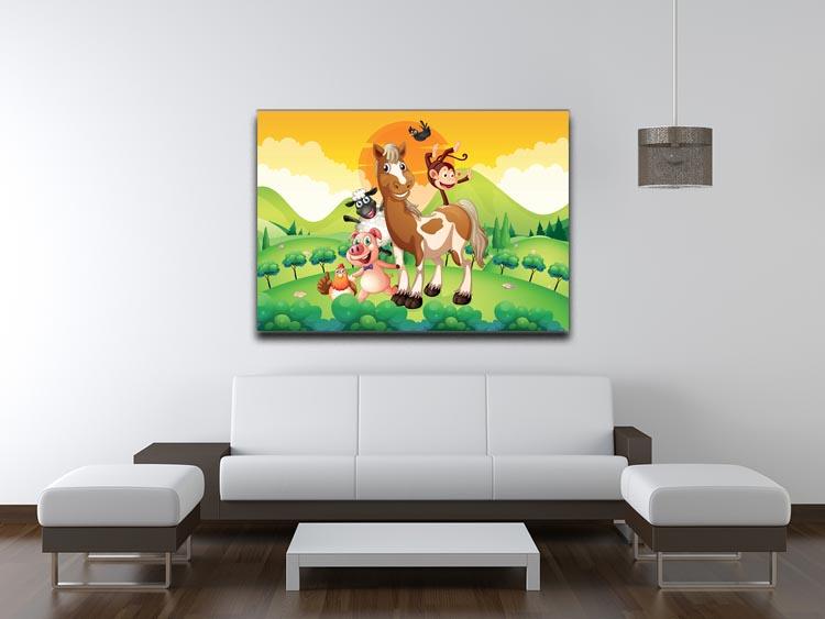 Farm animals in the field Canvas Print or Poster - Canvas Art Rocks - 4