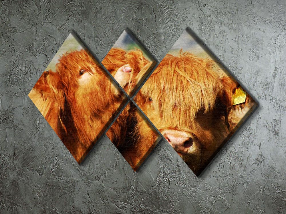 Farm cows 4 Square Multi Panel Canvas - Canvas Art Rocks - 2