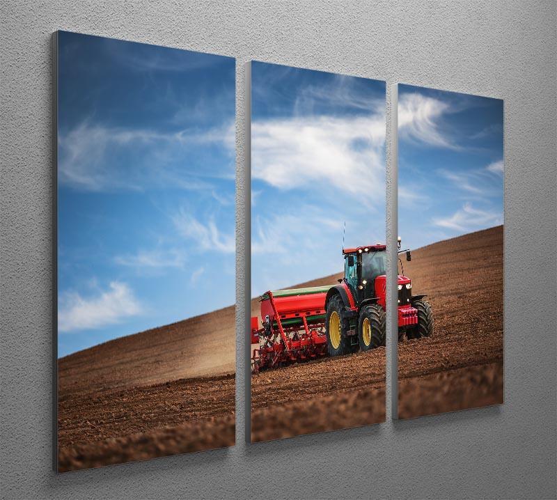 Farmer in tractor 3 Split Panel Canvas Print - Canvas Art Rocks - 2