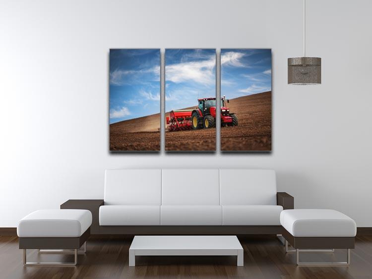 Farmer in tractor 3 Split Panel Canvas Print - Canvas Art Rocks - 3