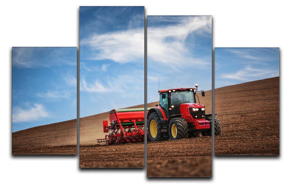 Farmer in tractor 4 Split Panel Canvas  - Canvas Art Rocks - 1