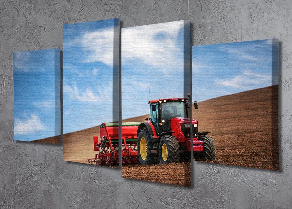 Farmer in tractor 4 Split Panel Canvas  - Canvas Art Rocks - 2