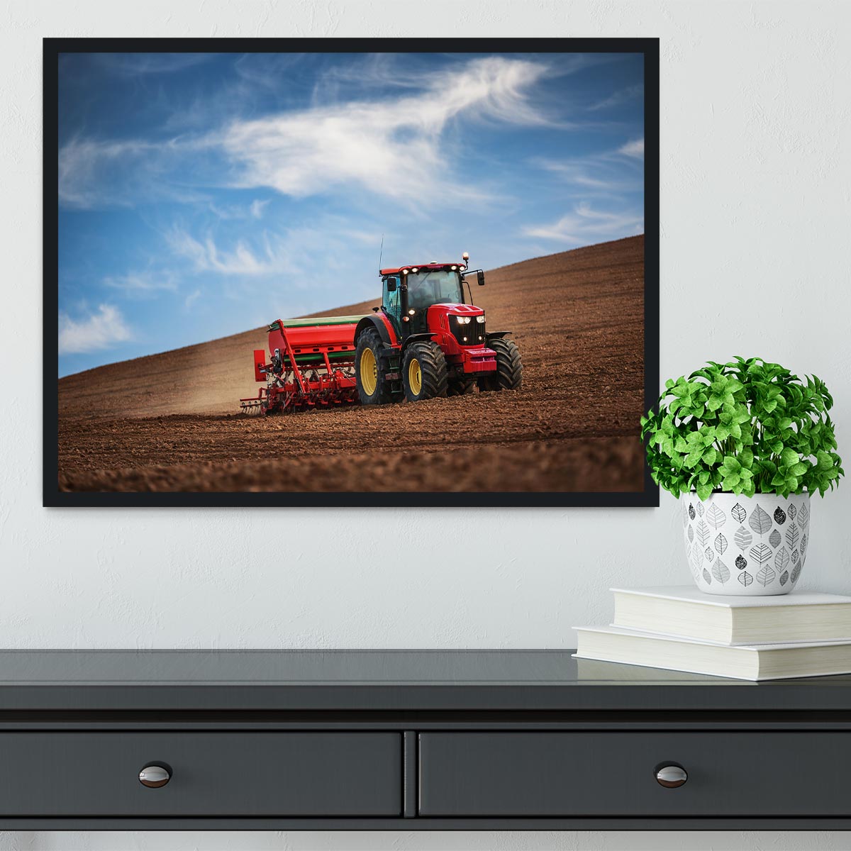 Farmer in tractor Framed Print - Canvas Art Rocks - 2
