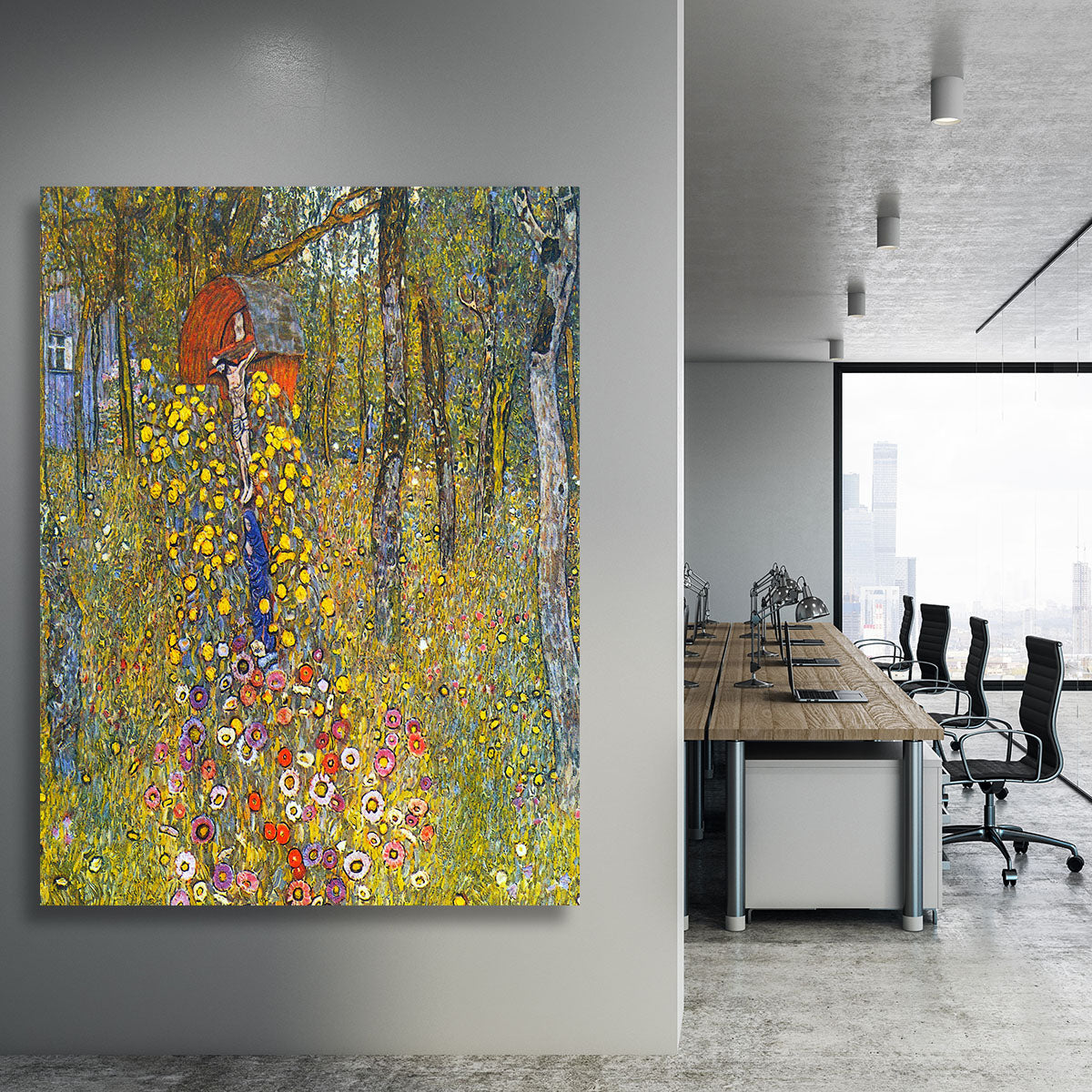 Farmers garden with crucifix by Klimt Canvas Print or Poster - Canvas Art Rocks - 3
