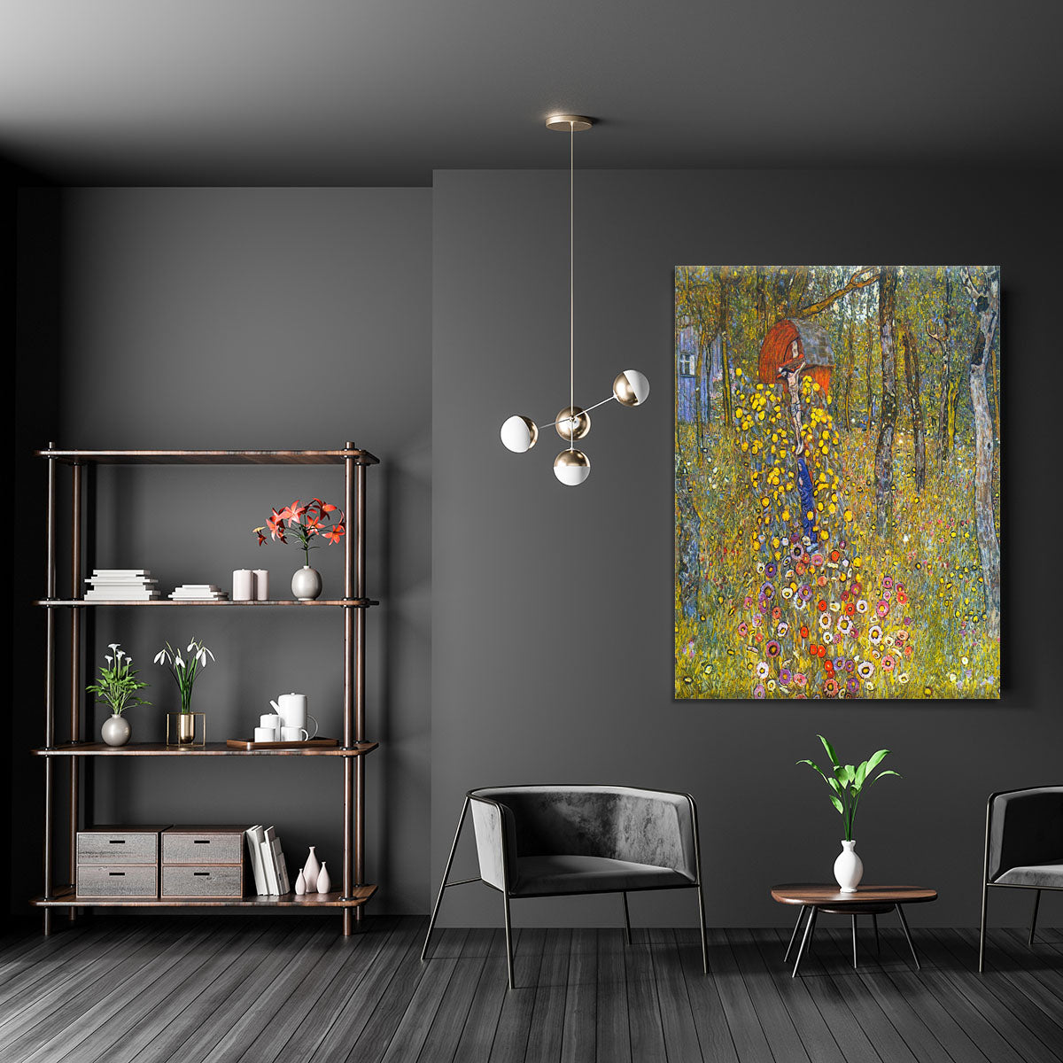 Farmers garden with crucifix by Klimt Canvas Print or Poster - Canvas Art Rocks - 5