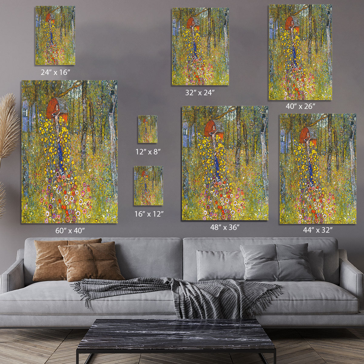 Farmers garden with crucifix by Klimt Canvas Print or Poster - Canvas Art Rocks - 7