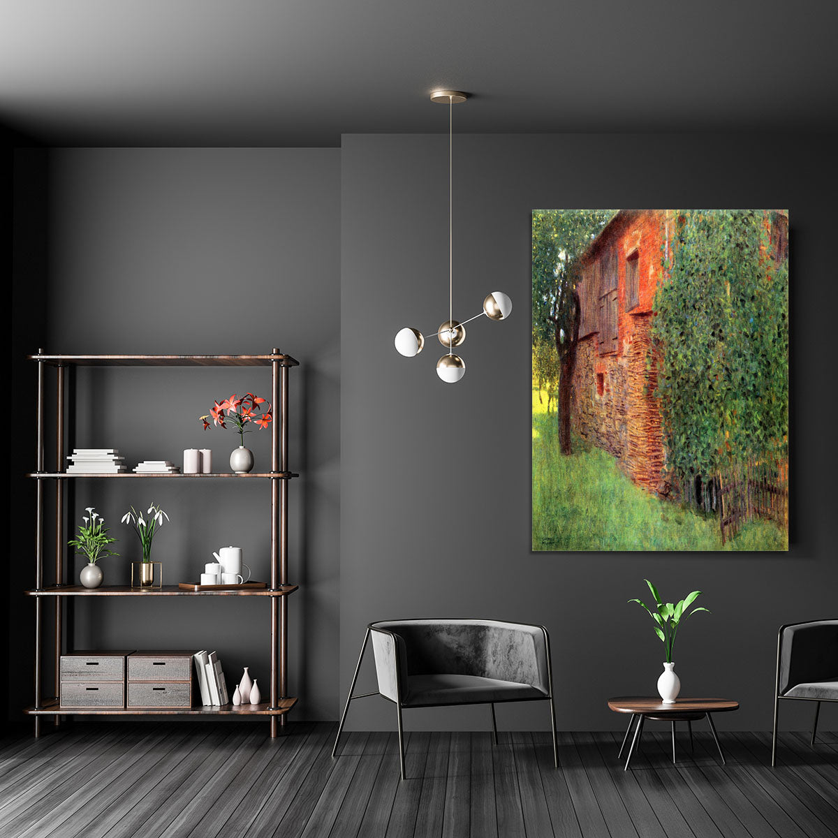 Farmhouse in Chamber in Attersee by Klimt Canvas Print or Poster - Canvas Art Rocks - 5