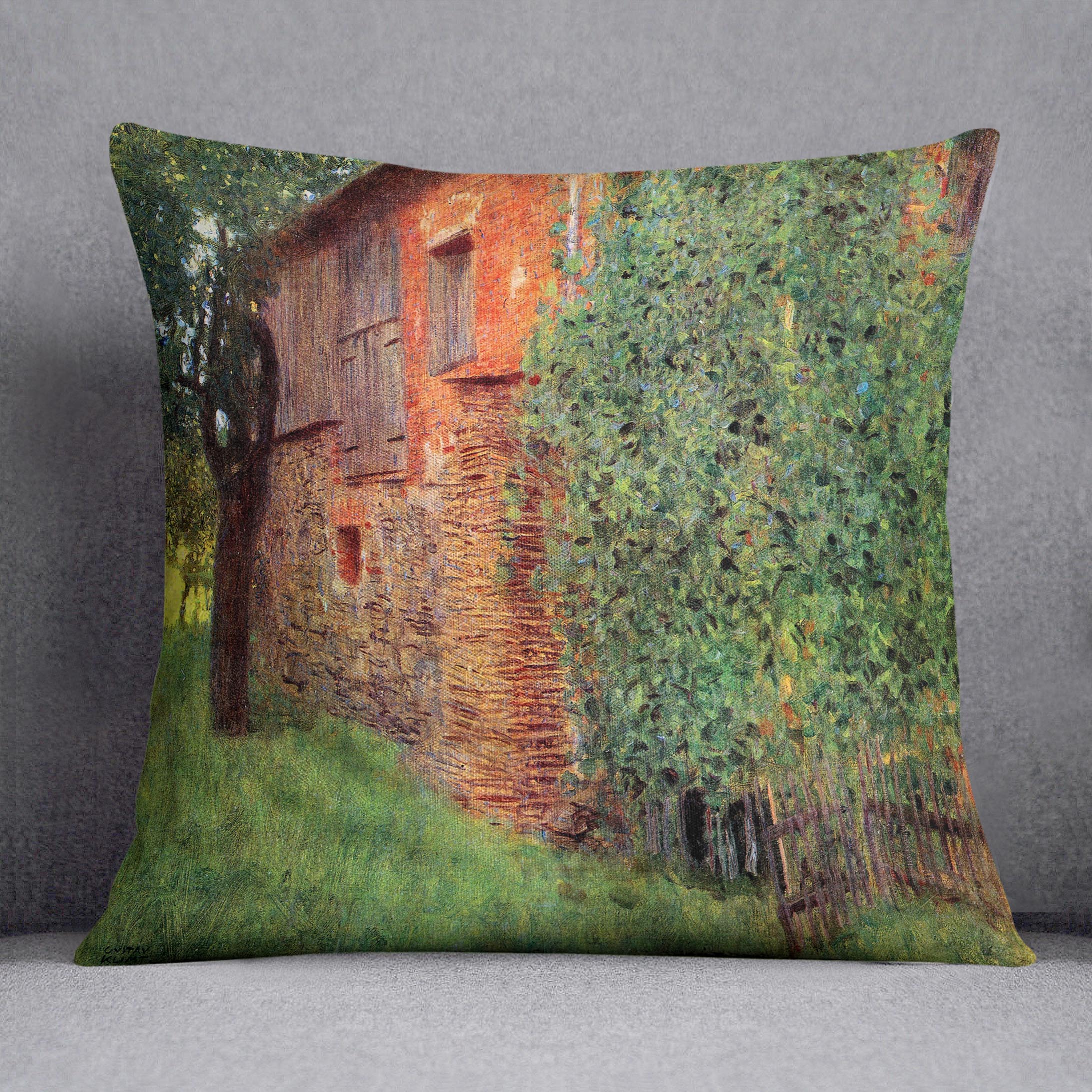 Farmhouse in Chamber in Attersee by Klimt Cushion
