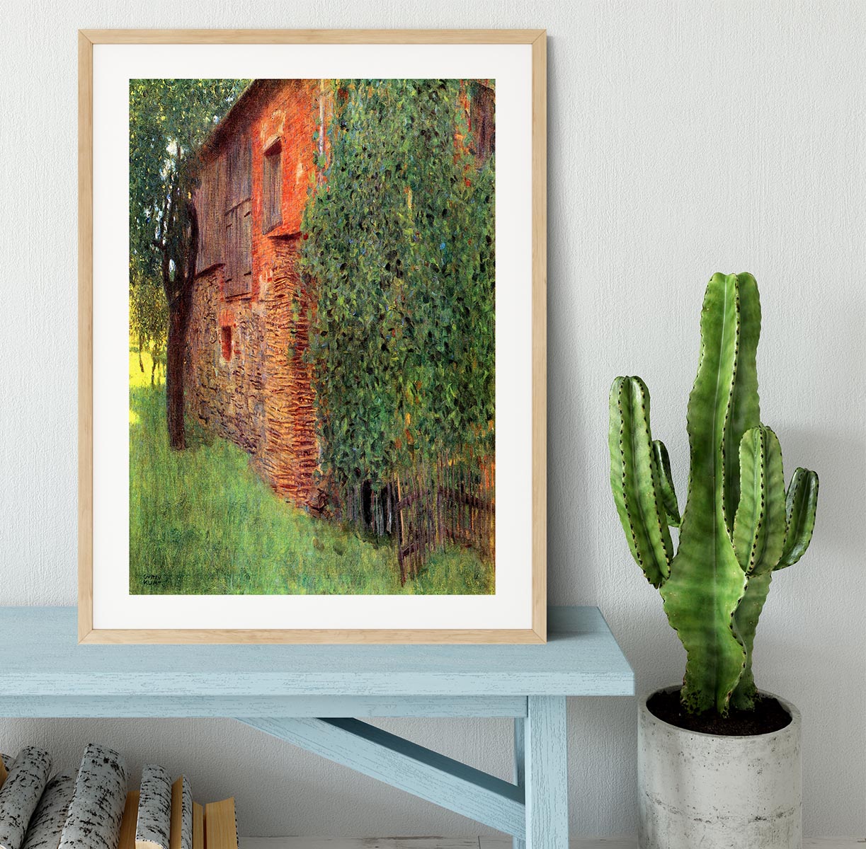 Farmhouse in Chamber in Attersee by Klimt Framed Print - Canvas Art Rocks - 3