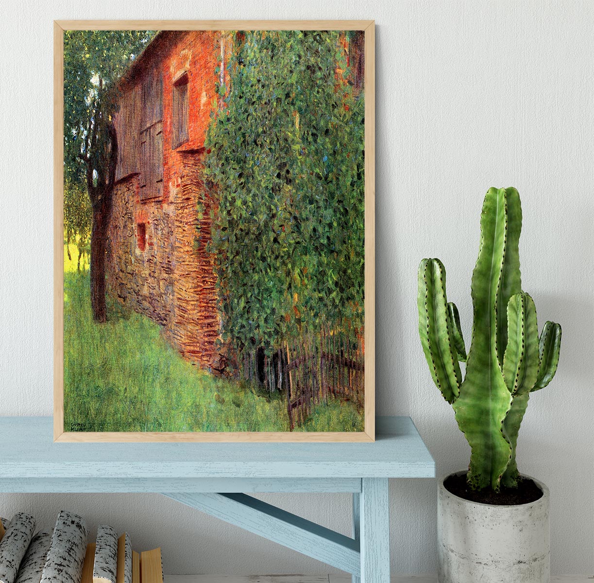 Farmhouse in Chamber in Attersee by Klimt Framed Print - Canvas Art Rocks - 4