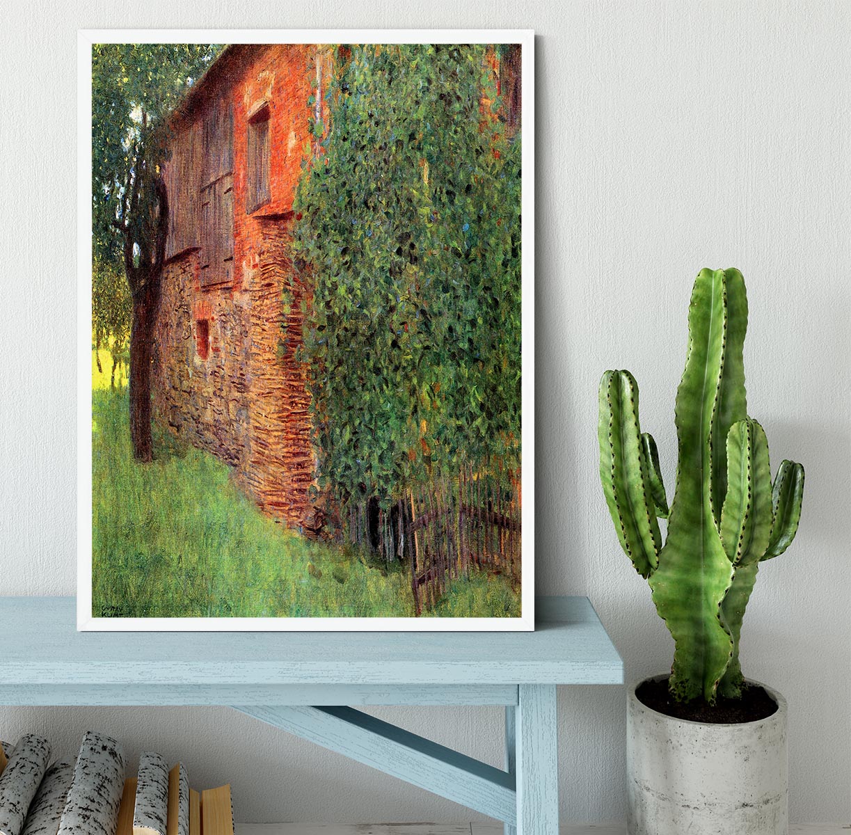 Farmhouse in Chamber in Attersee by Klimt Framed Print - Canvas Art Rocks -6